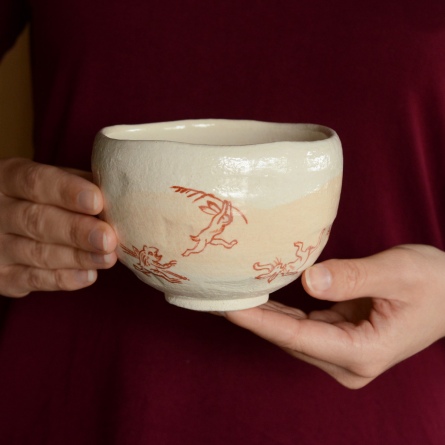 茶碗 白楽 鳥獣戯画 茶器＆茶道具 抹茶碗 - Sazen Tea