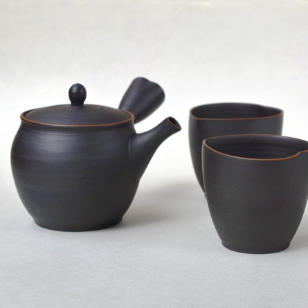 幸隆黒泥ハート茶器セット 茶器＆茶道具 日本の茶器セット - Sazen Tea