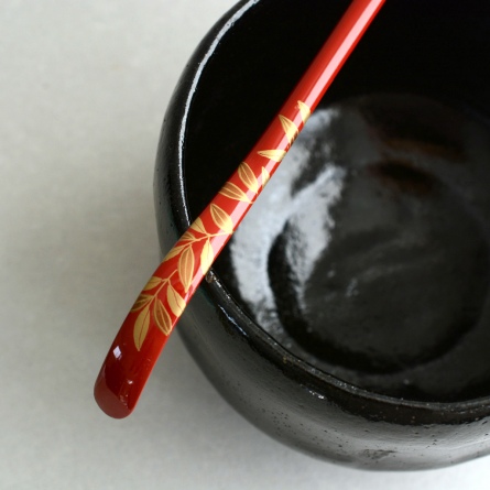 手彫り茶杓 「笹之葉」ver.2-