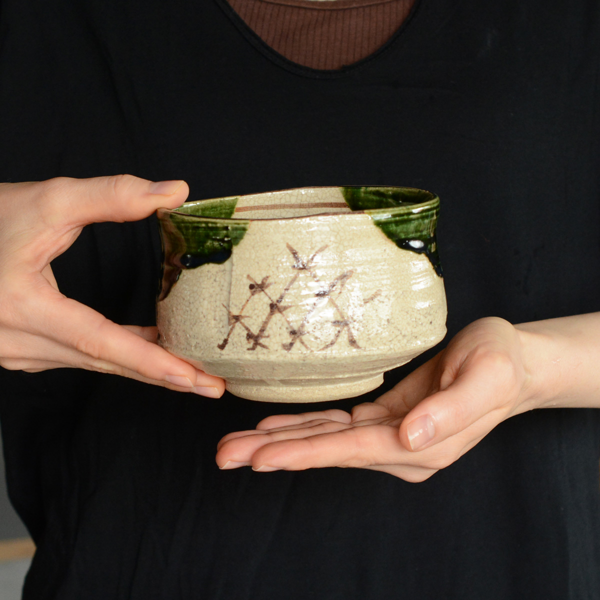 松本鉄山織部茶碗 茶器＆茶道具 抹茶碗 - Sazen Tea