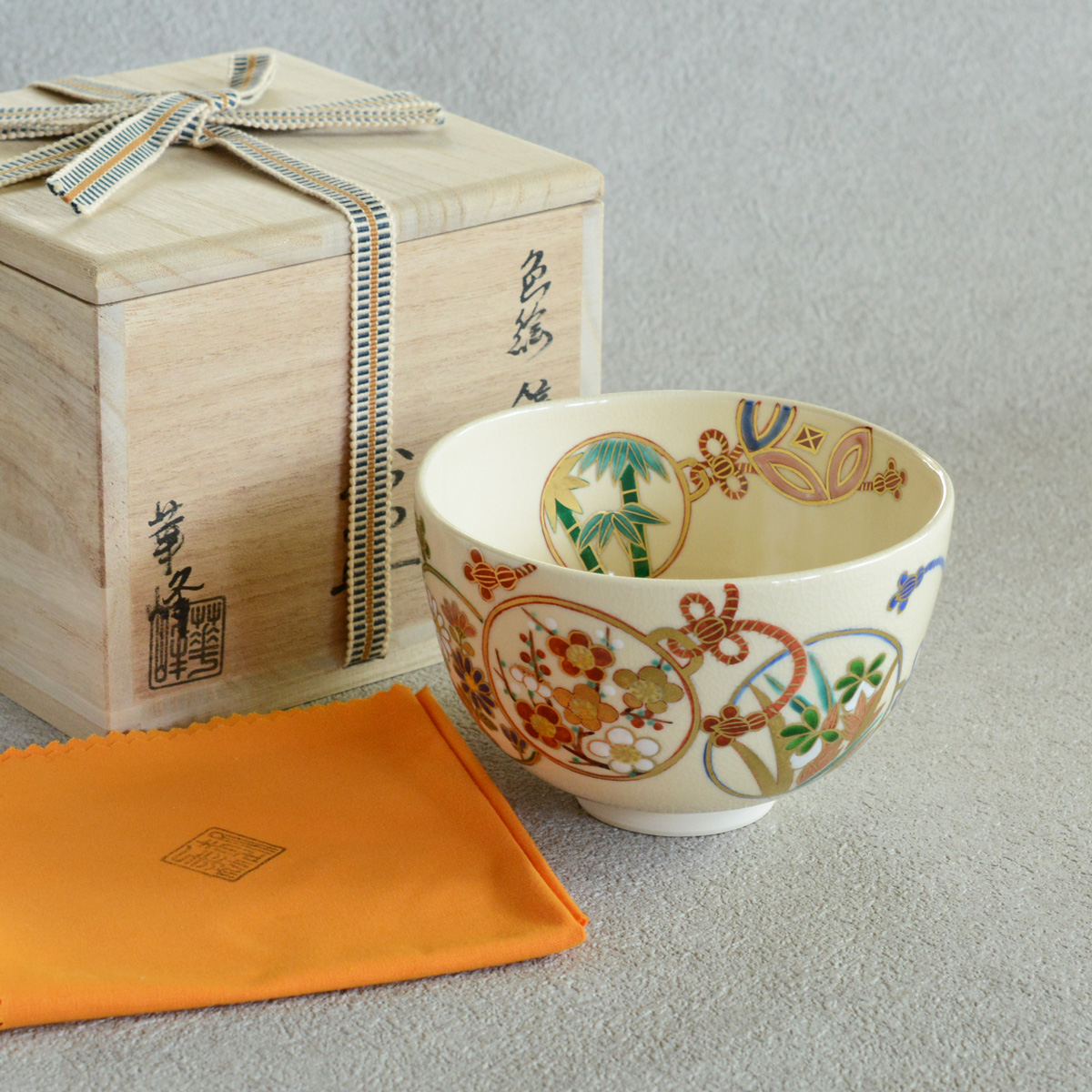 茶碗 色絵 鏡裏 茶器＆茶道具 抹茶碗 - Sazen Tea