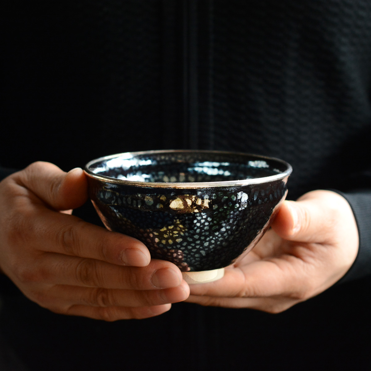本銀覆輪巻 油滴天目茶碗 茶器＆茶道具 抹茶碗 - Sazen Tea