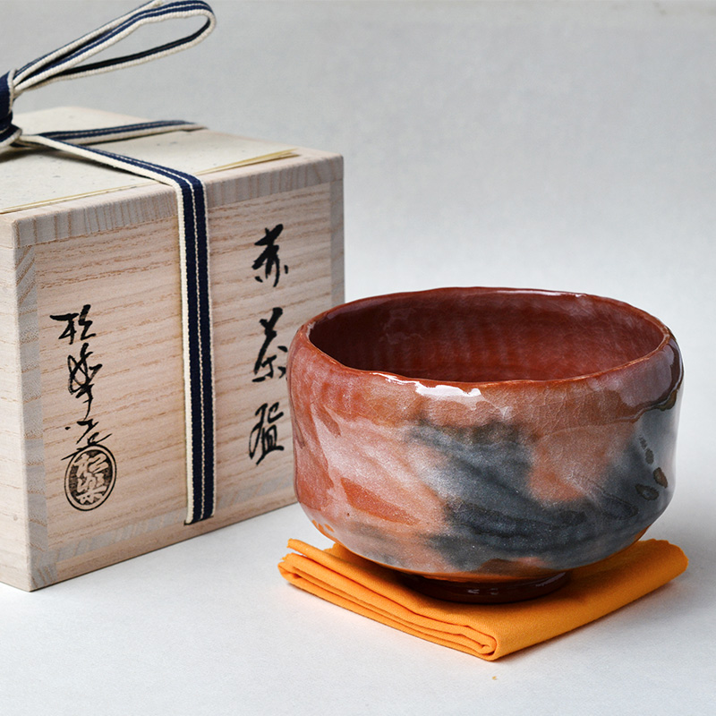 赤楽茶碗 松楽 木箱入 茶器＆茶道具 抹茶碗 - Sazen Tea